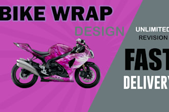 design custom racing motorcycle, bike wrap, jet ski wrap,  custom vehicle