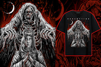 create high detailed dark art illustrations for cover album