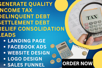generate income tax delinquent debt settlement debt relief consolidation leads