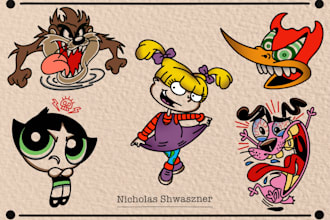 create any old school, traditional or cartoon tattoo design