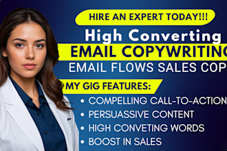 write killer email copywriting, sales copy, email flow, landing page copywriting