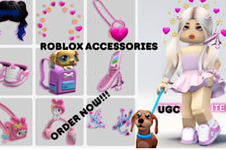 make 3d roblox ugc ,robox character, hair , accessories, clothing roblox items