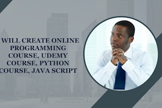 create online programming course, udemy course, python course, java script