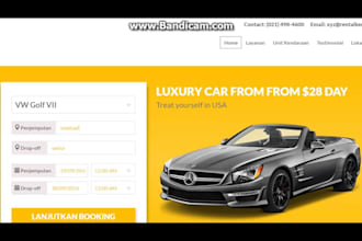 design a professional car rental website rentals website