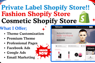 create automated private label fashion cosmetic  beauty gift shopify website
