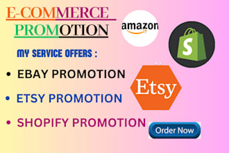do etsy promotion, redbubble, teespring, ebay store promotion to increase sales