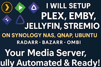 install and configure plex, emby, jellyfin, stremio on synology nas, qnap