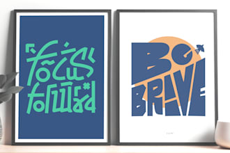 design bold typography art posters for your space or brand