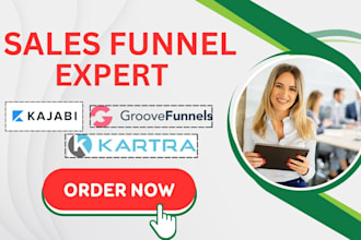 set up coverting sales funnel on groove funnel, gohighlevel