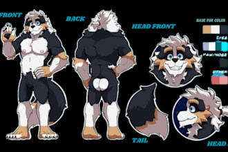 create a reference sheet, character design and fursona for you
