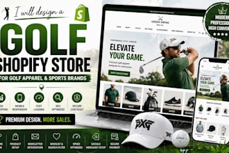 design a premium golf shopify store for apparel and golf brands