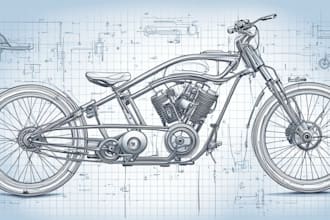draw detailed product blueprint, vector line art