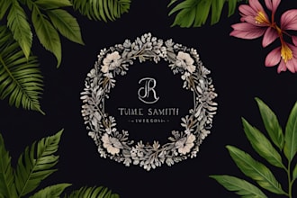 design a hand drawn botanical boho logo