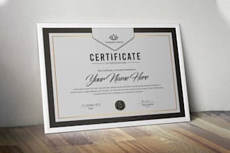 create custom award certificate, diploma and degree certificate design