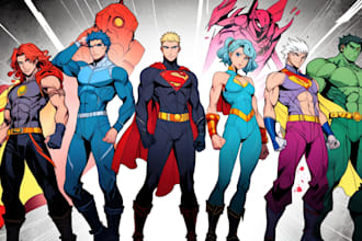 do character design, concept art or comic character nft