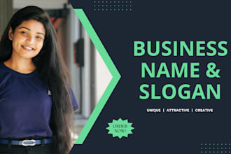 create catchy and unique business name, slogan and logo