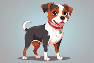 draw illustration animal pet cartoon portrait vector art