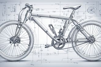 draw detailed product blueprint, vector line art