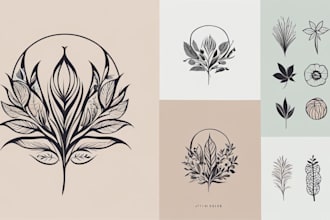 design or botanical boho minimalist logo