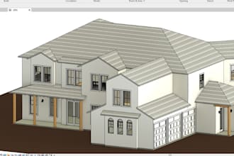create bim model, 3d model, 2d floor plan, with revit architecture