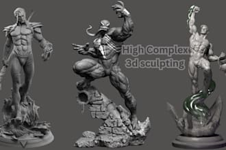 sculpt characters 3d toy miniature 3d asset 3d ttrpg 3d amf multicolor floating