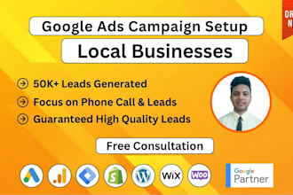 setup google ads adword campaign for local business for lead generation call ads