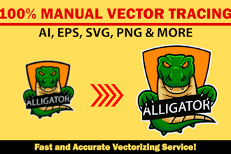 do manual vector tracing, redraw logo, vectorize image