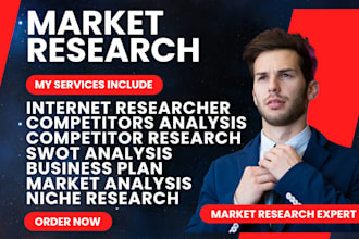 do detailed market research competitor swot analysis, market trends reports
