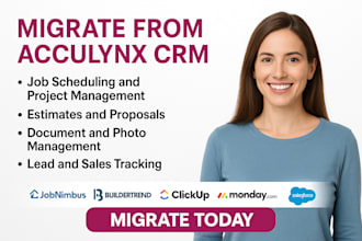 setup migrate acculynx roofing buildertrend jobnimbus clickup hubspot procore