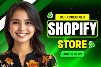 build shopify store design, ecommerce dropshipping store, shopify website design