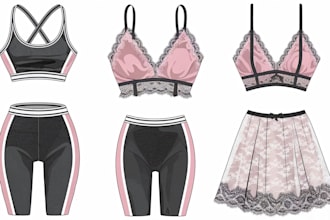 design your activewear and lingerie fashion collection with technical details