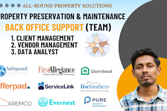 do full back office support for pnp and reo property maintenance