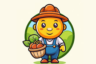 make fun and playful cartoon agriculture logo for your brand