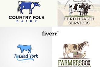 do create a unique agriculture cow bull farm logo design