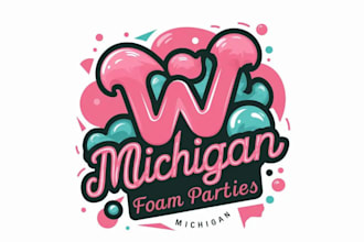 create a fun and vibrant foam party logo for your event