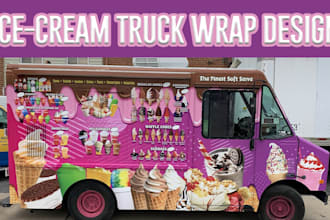 design food truck wrap, car wrap, truck wrap, vehicle warp, food truck wrap