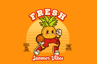 design a fresh and vibrant mascot juice logo for your brand