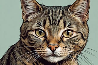 draw illustration pet portrait vector art