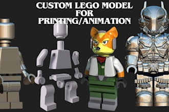 design custom lego 3d model lego character lego minifigure articulated model