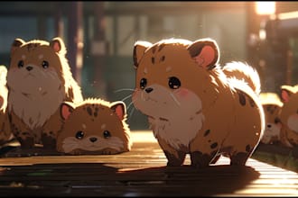 draw cute cartoon or animal illustration
