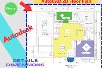 draw architectural 2d floor plan and sketch to autocad dwg