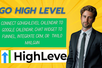 connect gohighlevel calendar to google, chat widget to funnel, CRM twilo mailgun