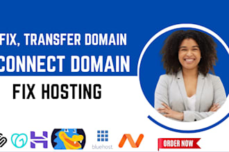 connect, transfer, fix domain fix godaddy namecheap hostgator fix hosting
