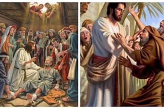 design themed bible kids illustrations for children book christian story