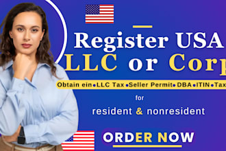 us llc registration, llc formation s corp c corp formation, ein, boi, us bank