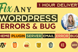 fix wordpress issues, fix wordpress error, fix wordpress bug, critical errors