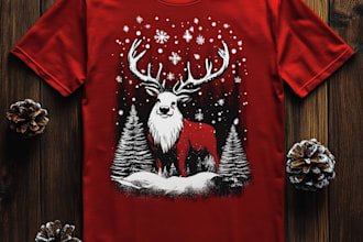 desing a custom christmas t shirt design