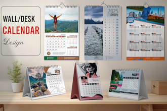 design custom branded desk calendar, wall calendar and planner for your business