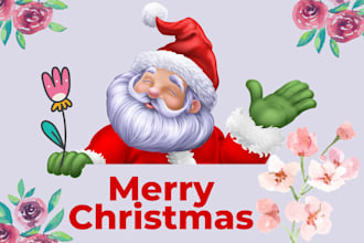 2d,3d christmas cartoon character santa claus, xmas cartoon grinch mickey mouse