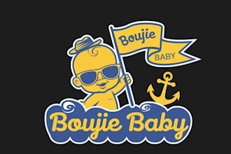 design adorable whimsical branding baby nautical logo